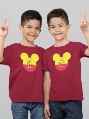 I'm The Big Brother I'm The Little Brother Printed Cotton Sibling  T-Shirt