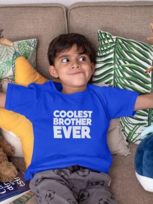 Coolest Brother Ever Printed Cotton T-Shirt