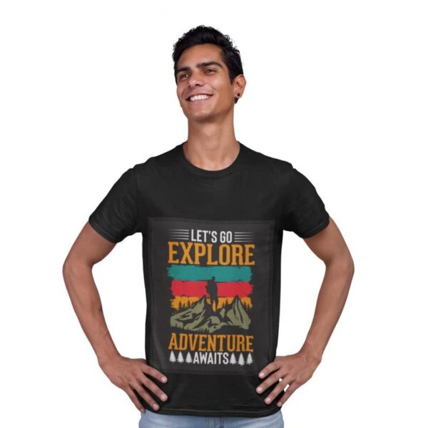 Patch T-Shirts for Men | Round Neck Regular Fit Printed Patch T-Shirts for Men