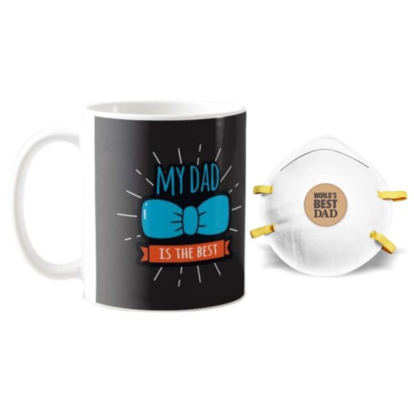 Best Dad Coffee Mug with Coaster, Reusable N95 Cup Mask