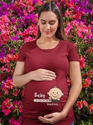 Cute Funny Baby Loading Maternity T-Shirt
