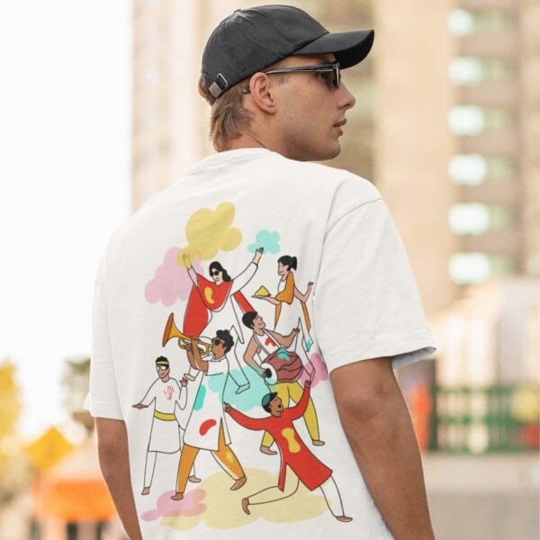 Holi Drop Shoulder T-Shirts Printed Happy Holi