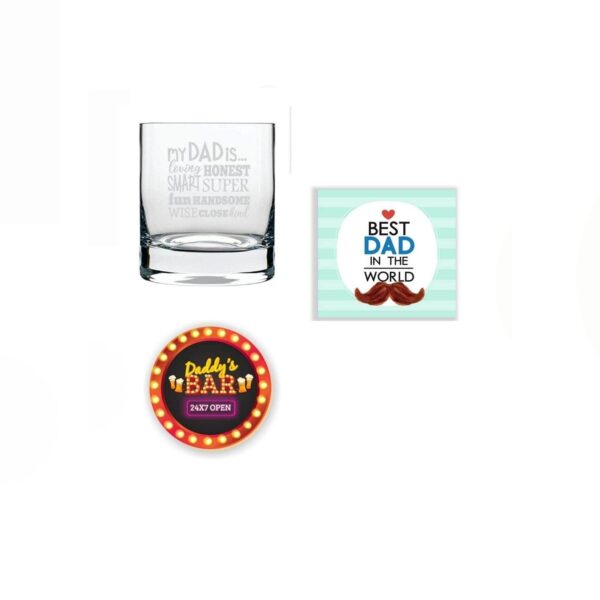 Dad Whiskey Glass with Coaster