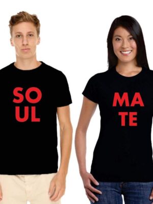 Soulmate Pink Matching Couple T-Shirts