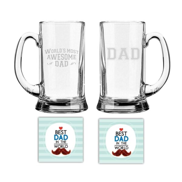 Dad & World Most Awesome dad Beer Mug