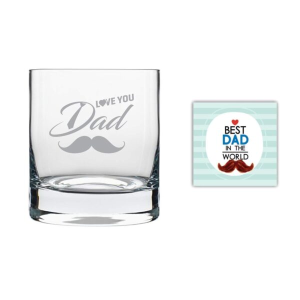 Love You Dad Whiskey Glass for Father