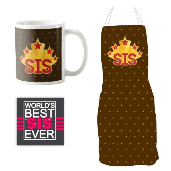 5 Star Sis Gift Hamper Set of 3 - Apron, Mug, Coaster