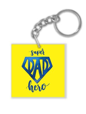 Super Dad Hero Keychain Keyring