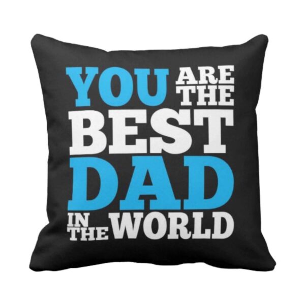 Birthday 12 x 12 inches Best Dad Printed Velvet Cushion Cover Throw Pillow