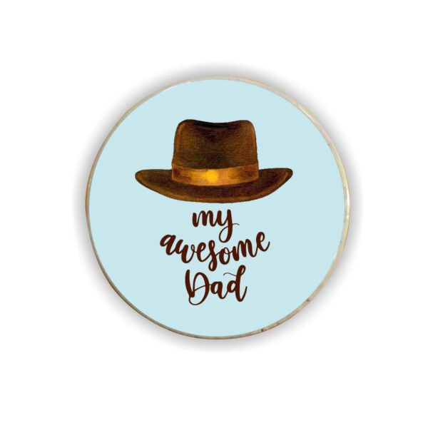 My Awesome Dad Fridge Magnet - Round