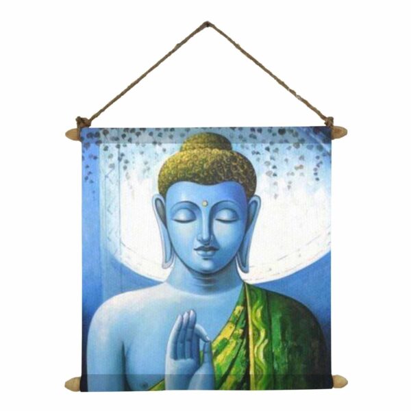Blissful Buddha Poster Wall Painting Hanging Scroll Canvas - 12 x 12 inches