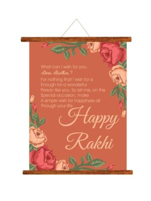 Birthday Rakhi Happy Birthday Rakhi Wishes Scroll Greeting Card for Brother - 15 x 20 inches