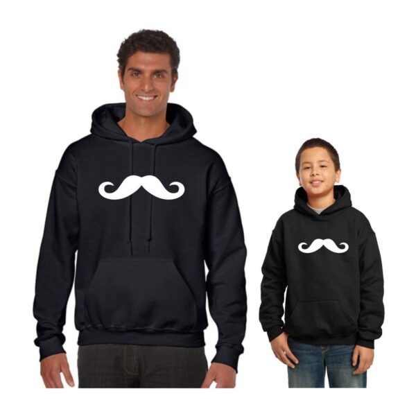 Moustache Matching Family Hoodies Set