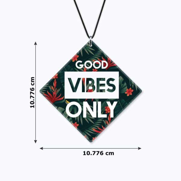 Motivational Gift Car Hanging Accessories Good Vibes Only Printed with Wooden Keychain
