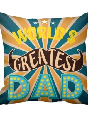 Worlds Greatest Dad 12 x 12 inches Velvet Cushion Cover
