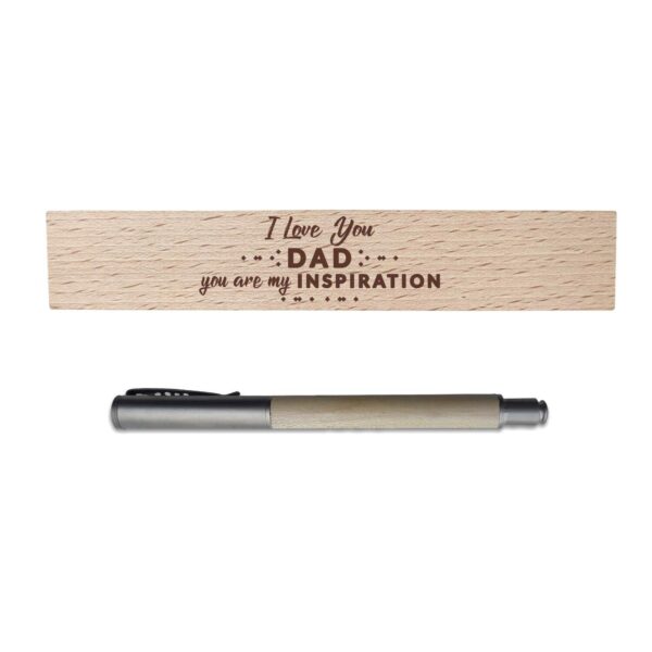 Father Handmade Wooden Pen with Pen Box Dad Your Guiding Hand On My Shoulder Engraved - Rectangle