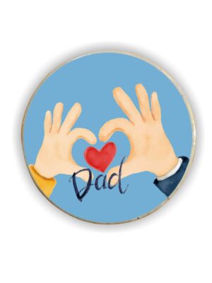 I Love Dad Fridge Magnet - Round