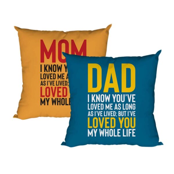 Birthday Gifts for Mom Dad 12 x 12 inches I Have Loved You My Whole Life Printed Velvet Cushion Cover Throw Pillow