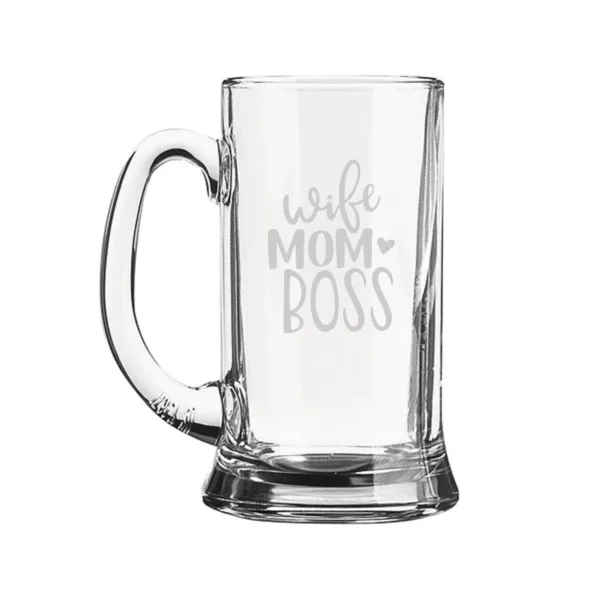 Wife Mom Boss Beer Mug