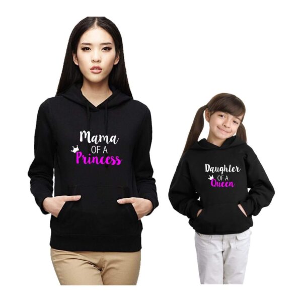 Mother of A Princess & Daughter of A Queen Family Hoodies Set