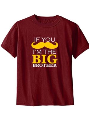 Bhaidooj Kids Boy T-Shirt Moustache Big Brother Printed Cotton