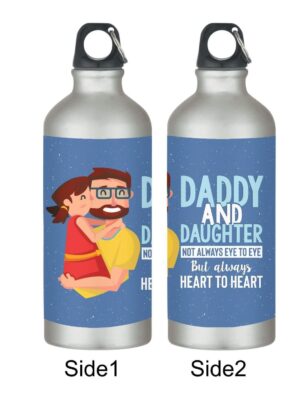 Daddy and Daughter not Always Eye to Eye But Always Heart to Heart Stainless Steel Sipper Water Bottle