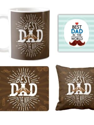 Moustache Best dad in The World -Combo Set of 5