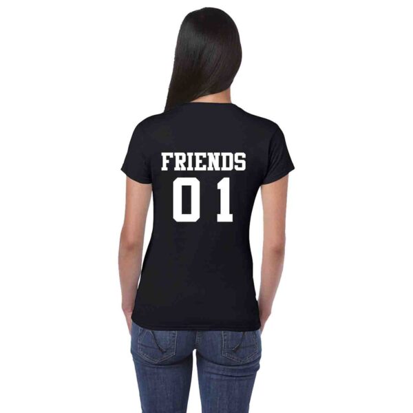 Couple Men Women Printed Cotton T-Shirt No 1 Best Friends TS0130_Black