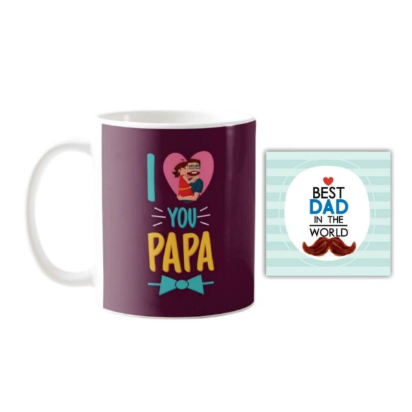 Birthday Gifts for Father Personalised I Love You Papa Photo Coffee Mug for