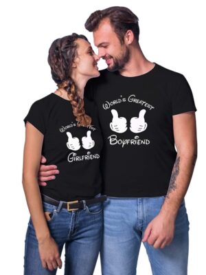 Worlds Greatest Boyfriend & Girlfriend Matching Couple T-Shirts
