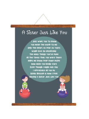 Birthday Gifts Scroll Greeting Card Printed Sister Just Like You