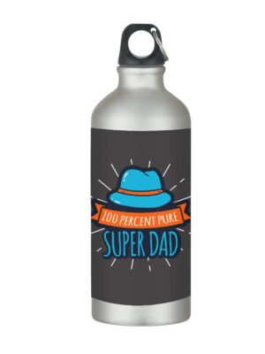 100% Pure Super Dad Stainless Steel Sipper Water Bottle