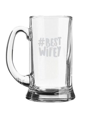 Hashtag Best Wifey Engraved Beer Mug