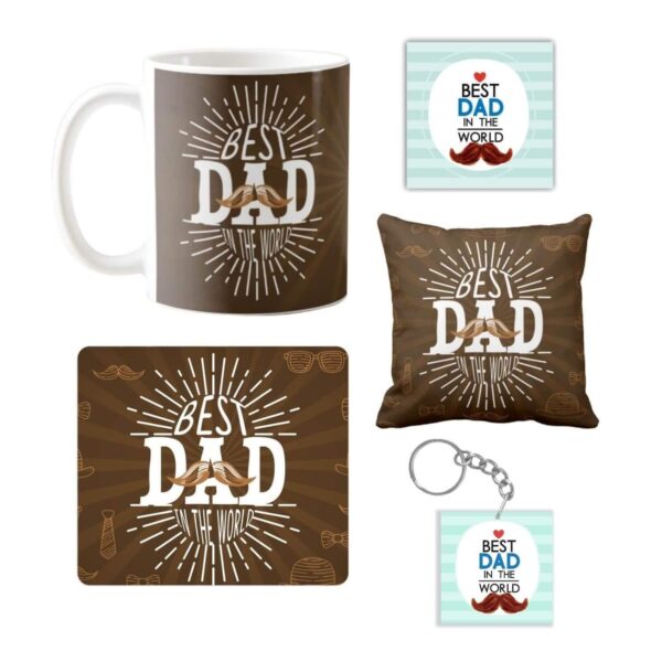 Moustache Best dad in The World -Combo Set of 5