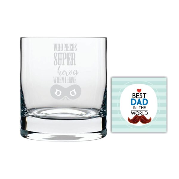Super Hero Dad Whiskey Glass for Dad