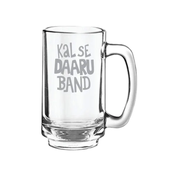 Kal Se Daaru Band Hindi Engraved Beer Mug