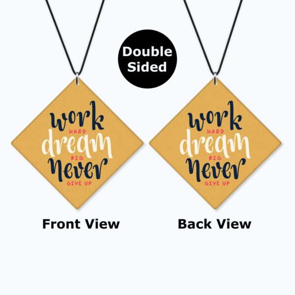 Motivational Gifts Acrylic Car Hanging Accessories Work Hard Dream Big Never Give Up Printed Interior Decoration