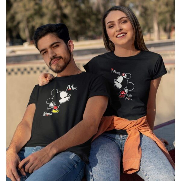 Mr Mrs Mickey & Minnie Soulmate Matching Couple T-Shirts
