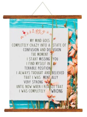 Miss You Greeting Card Gift for Girlfriend Wife Boyfriend Husband Miss You Crazy Scroll - 15 x 20 inches