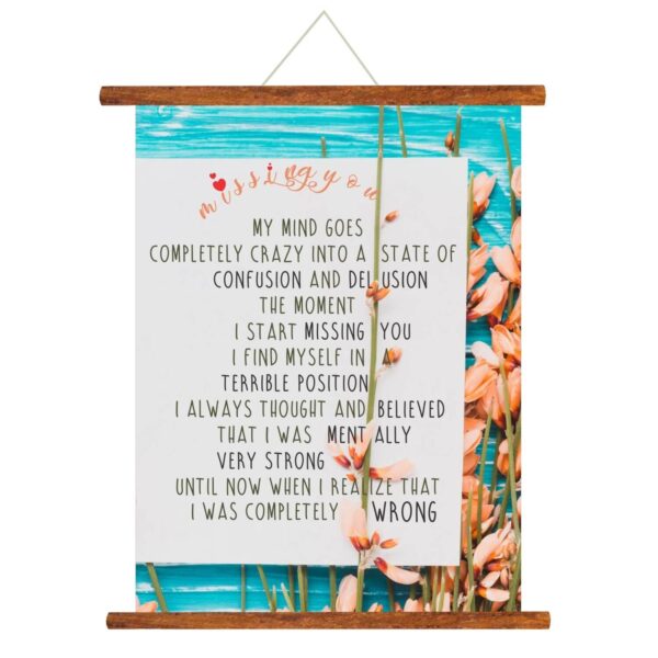 Miss You Greeting Card Gift for Girlfriend Wife Boyfriend Husband Miss You Crazy Scroll - 15 x 20 inches