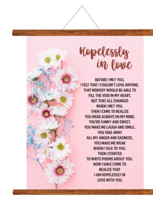 Valentine Scroll Greeting Card Printed Hopelessly In Love