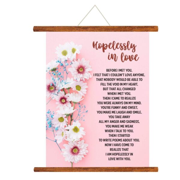Valentine Scroll Greeting Card Printed Hopelessly In Love