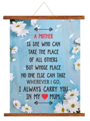Birthday Gifts for Mom Scroll Greeting Card (12 x 16 Inches) Wall Hanging Décor - Mom You Fill My Life