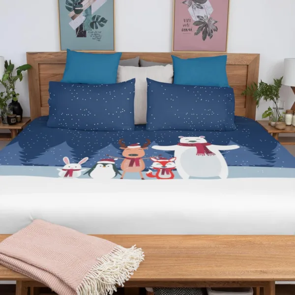 Cute Bears Christmas Bedsheet