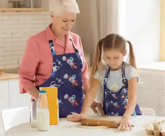 Astronaut On The Rocket Kid Apron