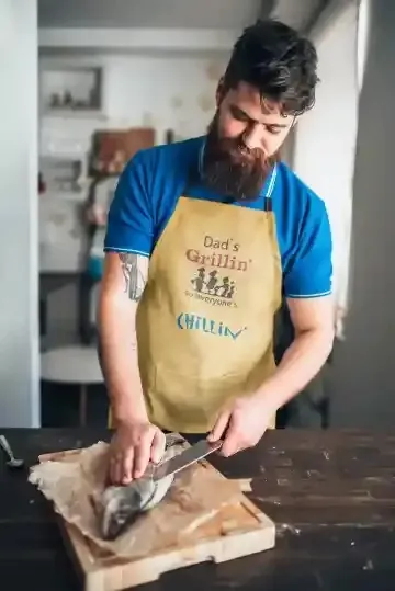 Dad's Grilling Apron With Chef Hat