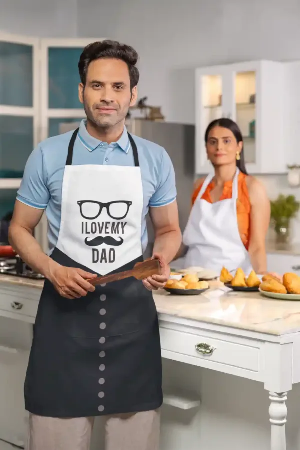 I Love My Dad Apron With Chef Hat