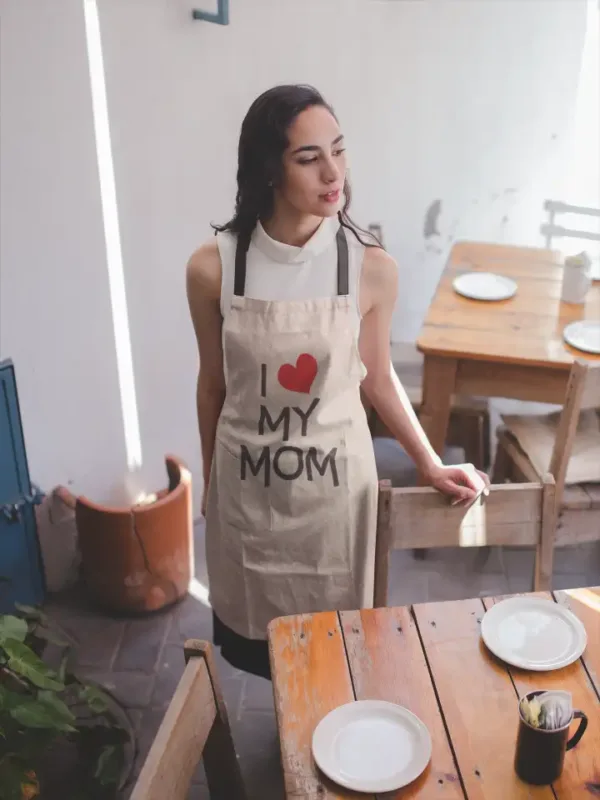 I Love My Mom Apron with Chef Hat
