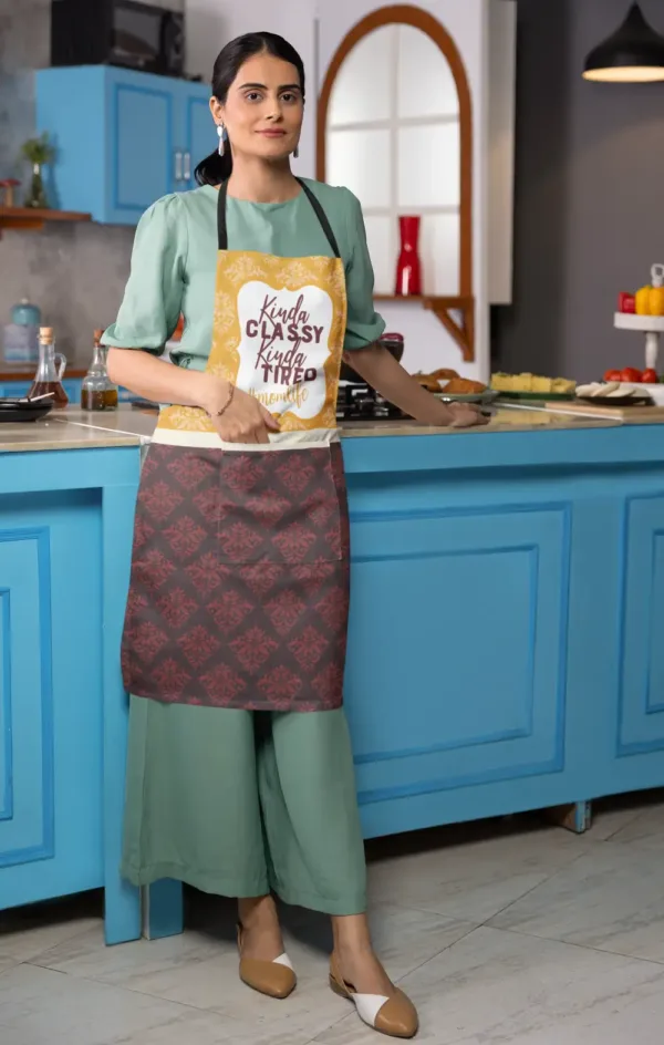 Kinda Tired Momlife Kitchen Chef Apron For Mother