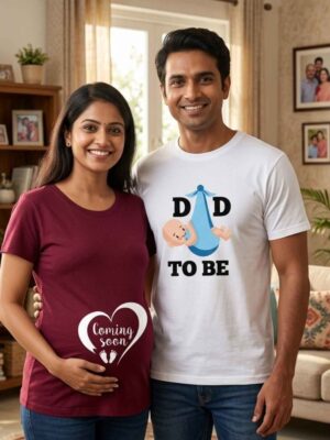 Dad to Be & Coming Soon Maternity Couple T-Shirts